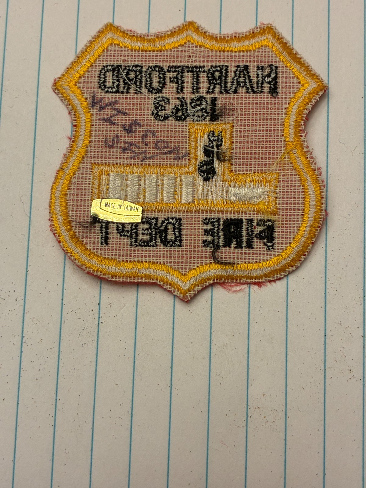 Hartford - 1863 Fire Dept. patch. Free Shipping