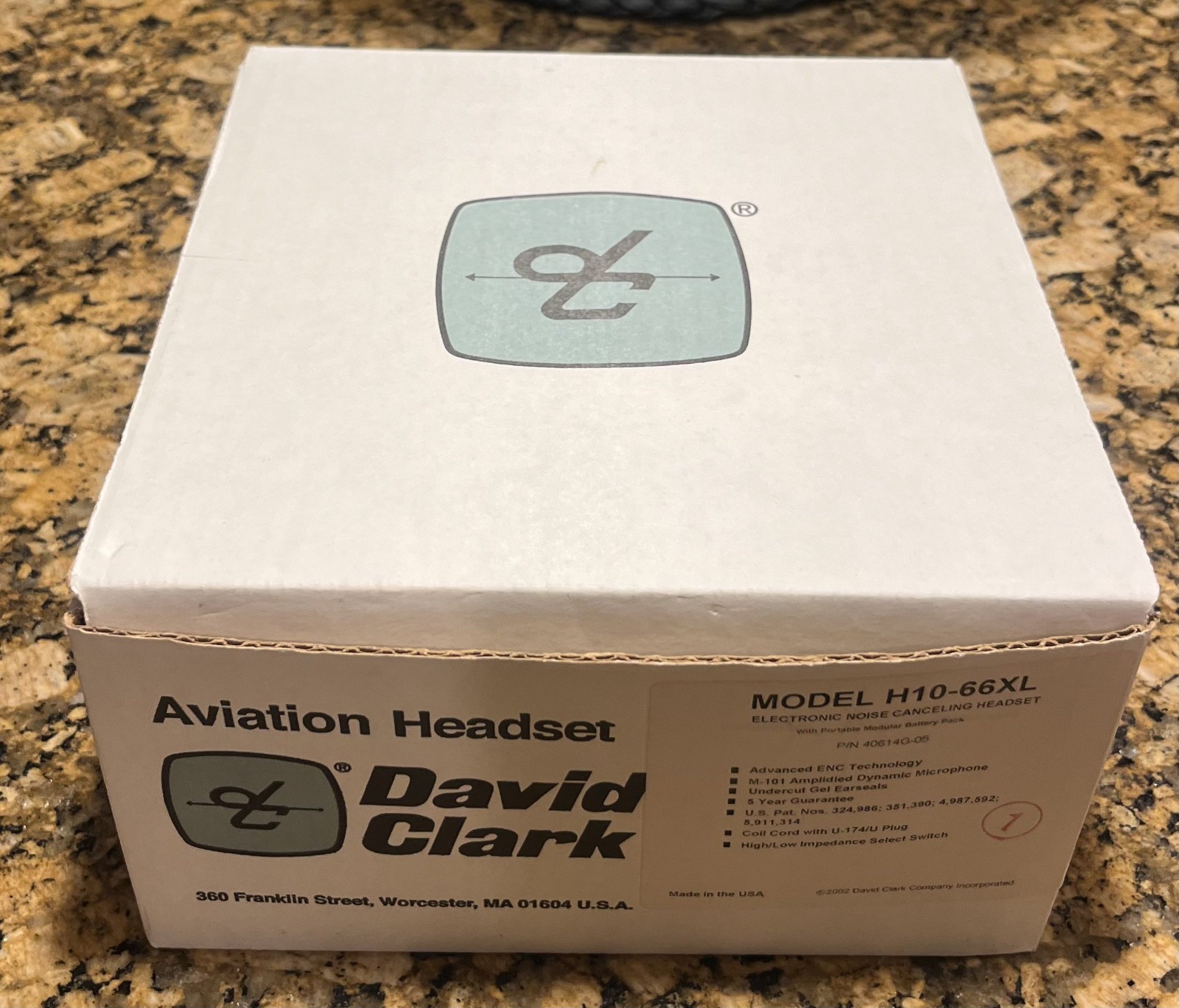 David Clark Aviation Headset Model H10-66XL NEW- OPEN BOX