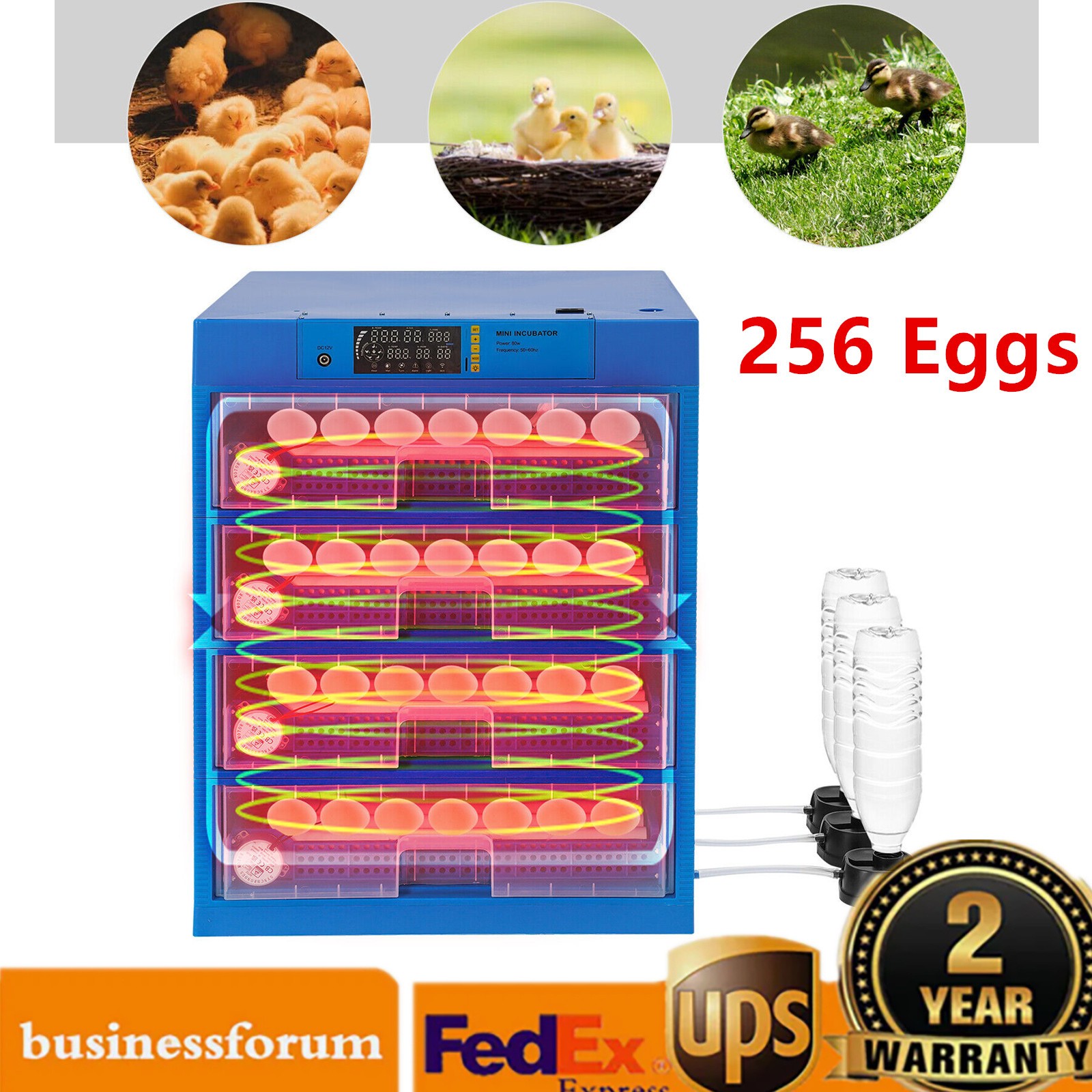 256 Egg Incubator Automatic Egg Turning & Temperature Control Digital Incubators