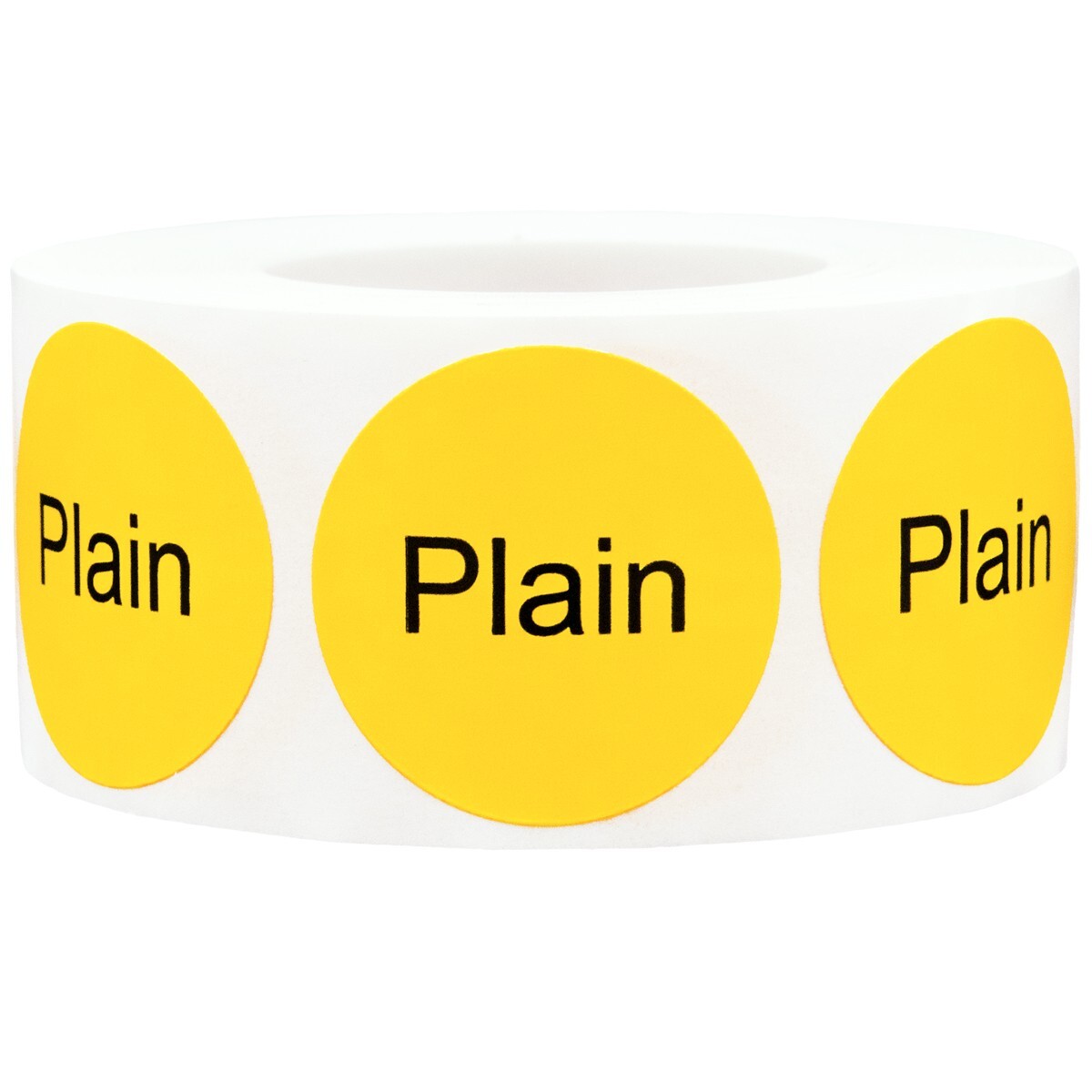 Plain Deli Grocery Store Food Yellow Labels | 1" Round - 500 Pack