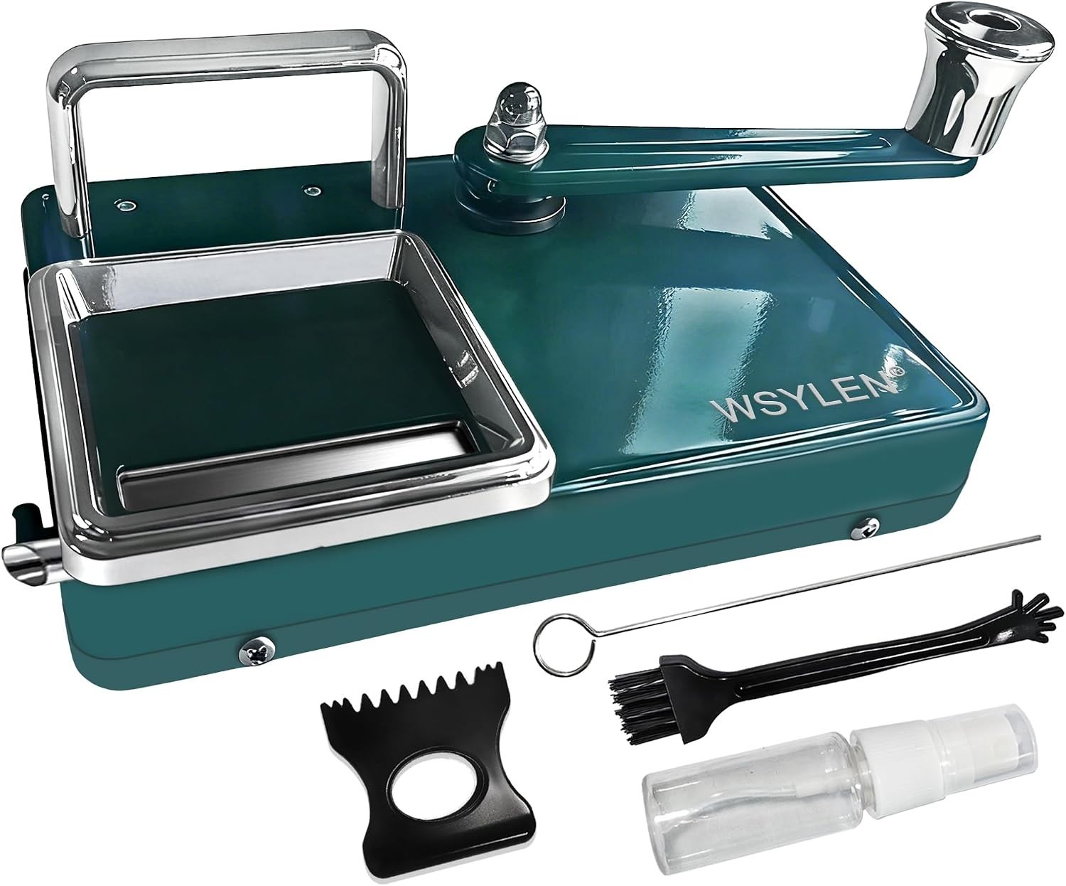 Elegant Manual Dual-Track Cigarette Rolling Machine with Storage Groove - Green