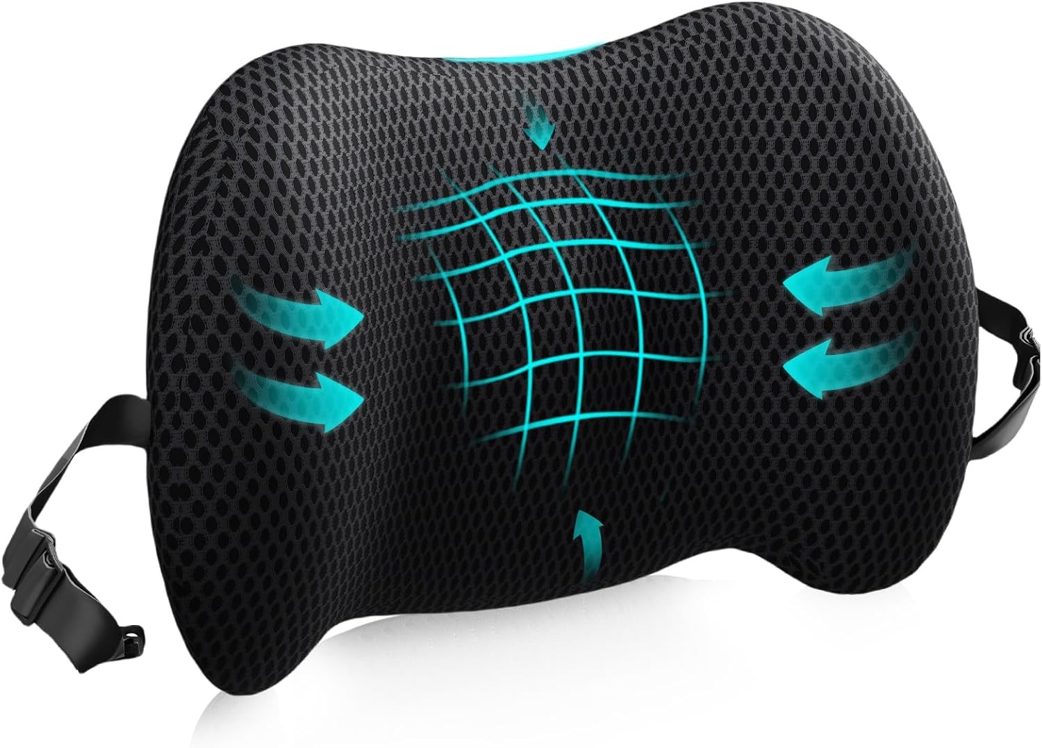 Lumbar Support Pillow for Office Chair, Car Lower Back Black