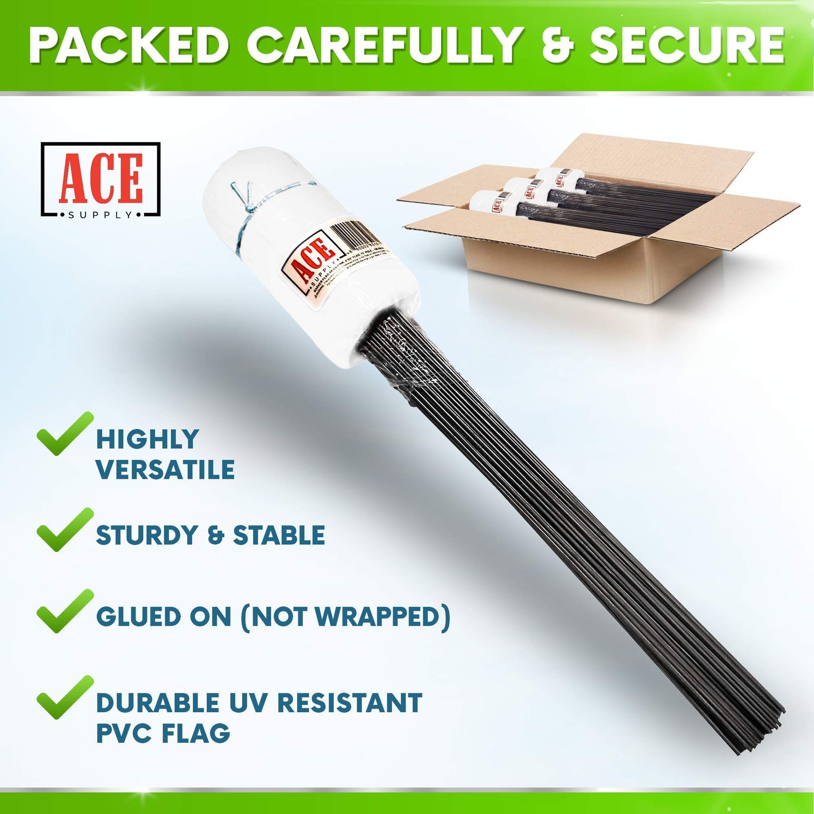 White Marking Flags 1000 Pack - 4x5x21 Inch White Flags for Yard - Markers Fo...