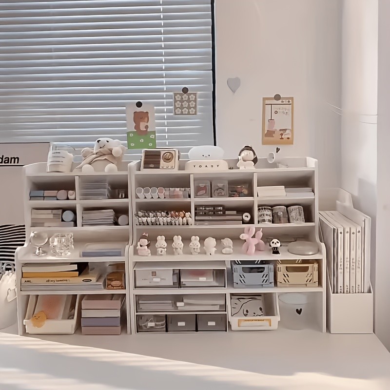 Multifunctional Desktop Organizer Shelf, Office Display And Storage Rack