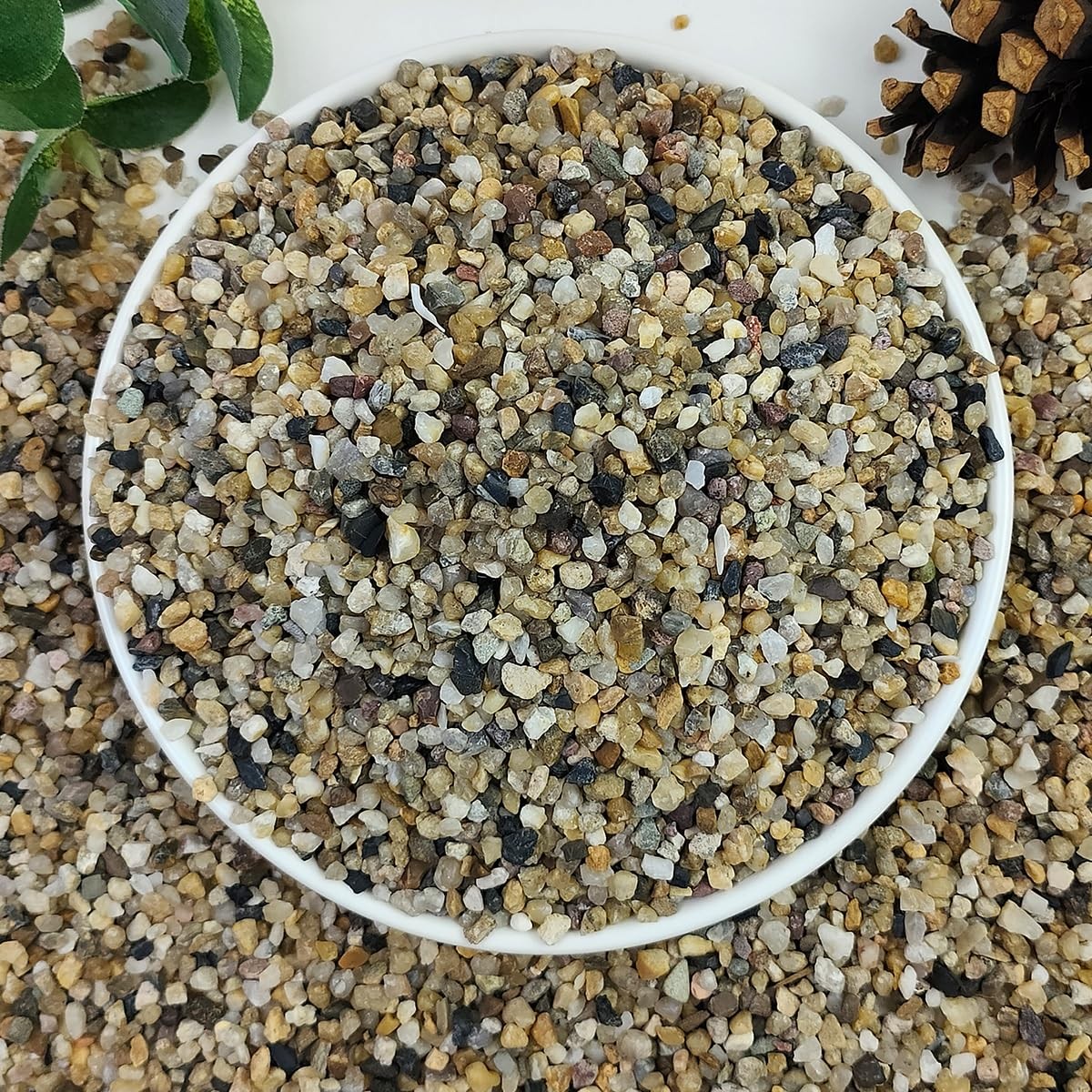 5lbs Aquarium Gravel, 1/8"(2-4mm) Natural River Rocks Succulent Cactus Pea Gr...