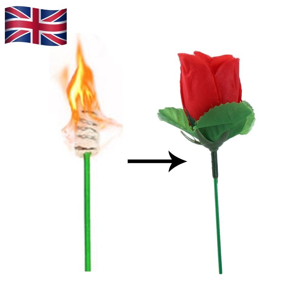 2pc Flower Change Roses Magic Magic Fire Rose Magic Trick Rose Torch to Rose