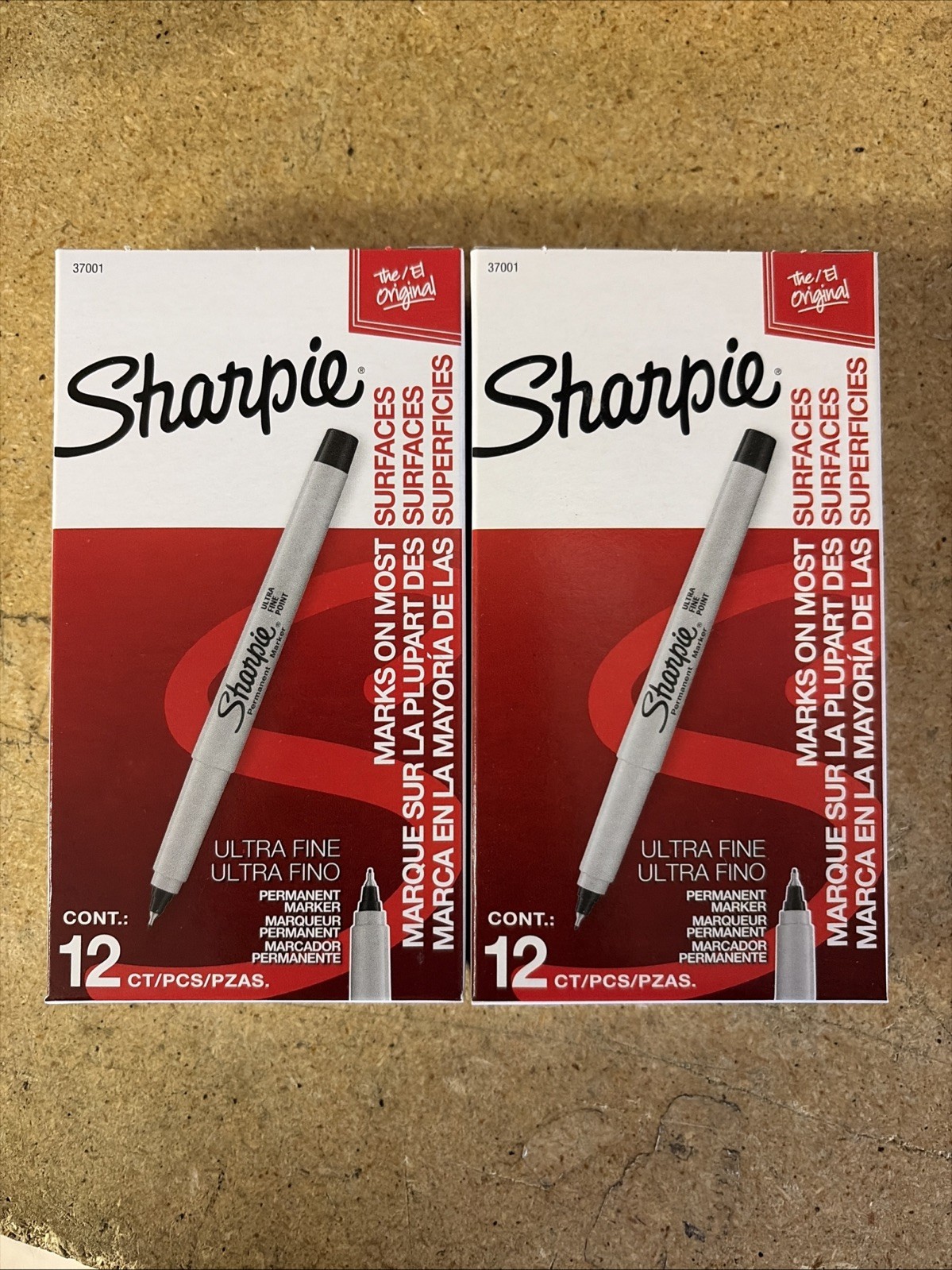 Sharpie Ultra Fine Point Permanent Markers Pens BLACK 2 Pack Of 12 (24 Total)