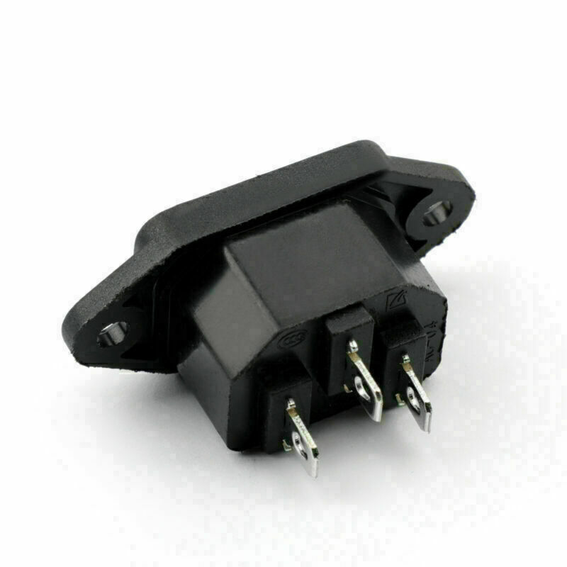5X IEC320 C14 3 Pin Screw Mount Male Power Socket 10A 250V For Boat DIY AC-04 UE
