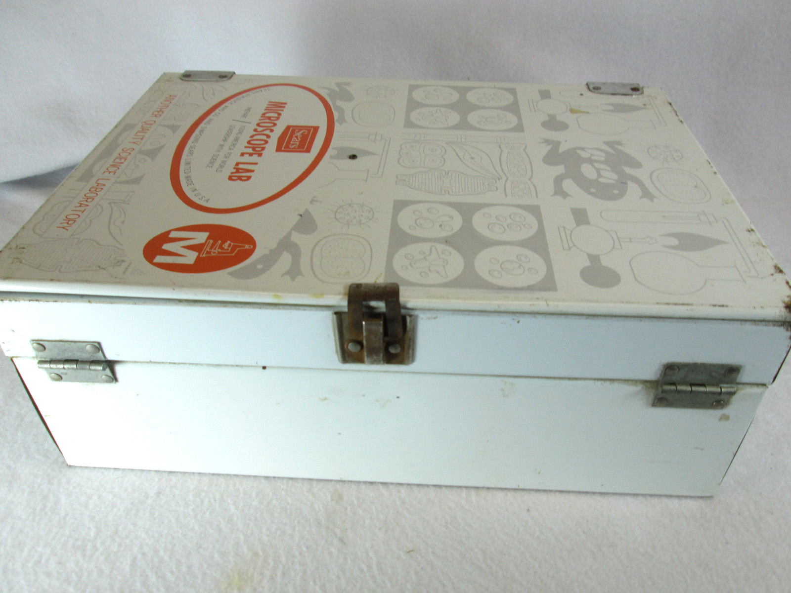 Vintage 1960's Sears Microscope Lab w/metal fold out case