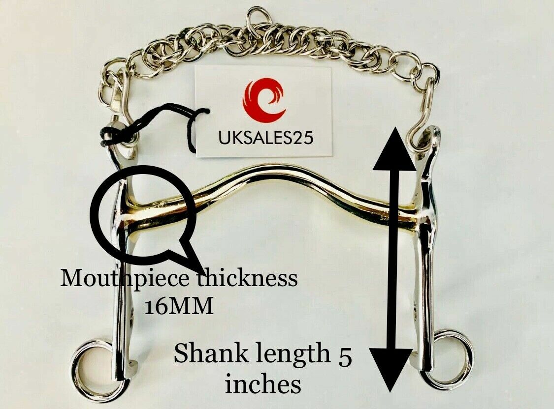 Weymouth Underlay Snaffle Bit Set 55MM Ring 12MM (UKSALES25) Same Day