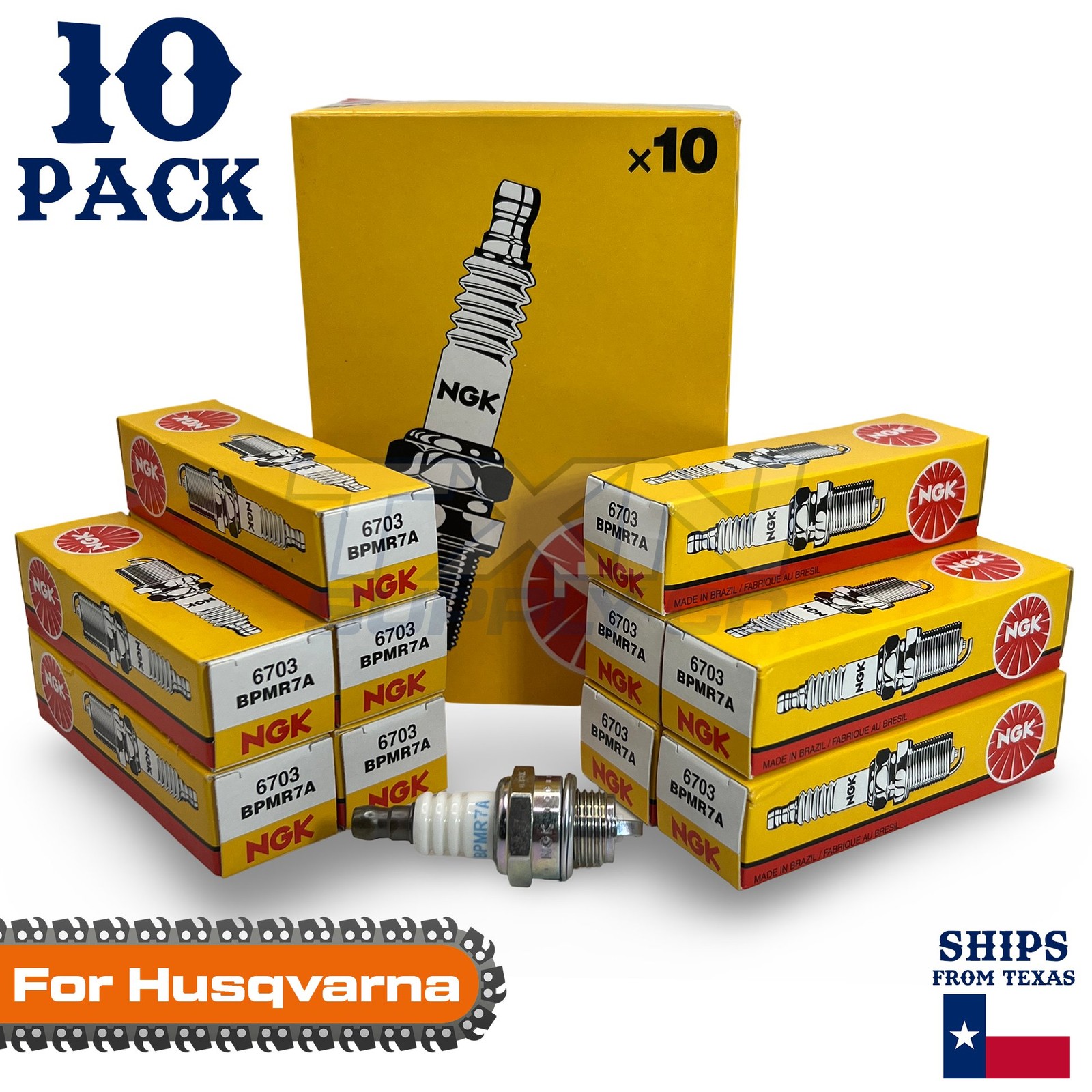 10 Pack NGK Spark Plug - For 357XP Husqvarna Chainsaw