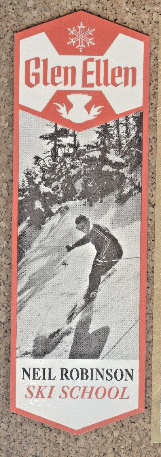 1960's Neil Robinson Ski School Glen Ellen Advertising Rate Card Waitsfield VT