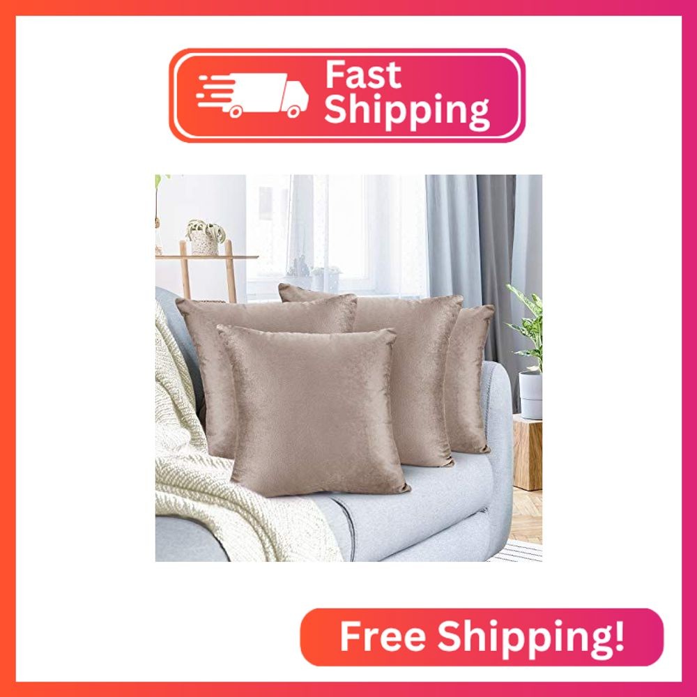 Nestl Throw Pillow Covers, Cozy Velvet Decorative Outdoor Pillow Covers 18X18 In