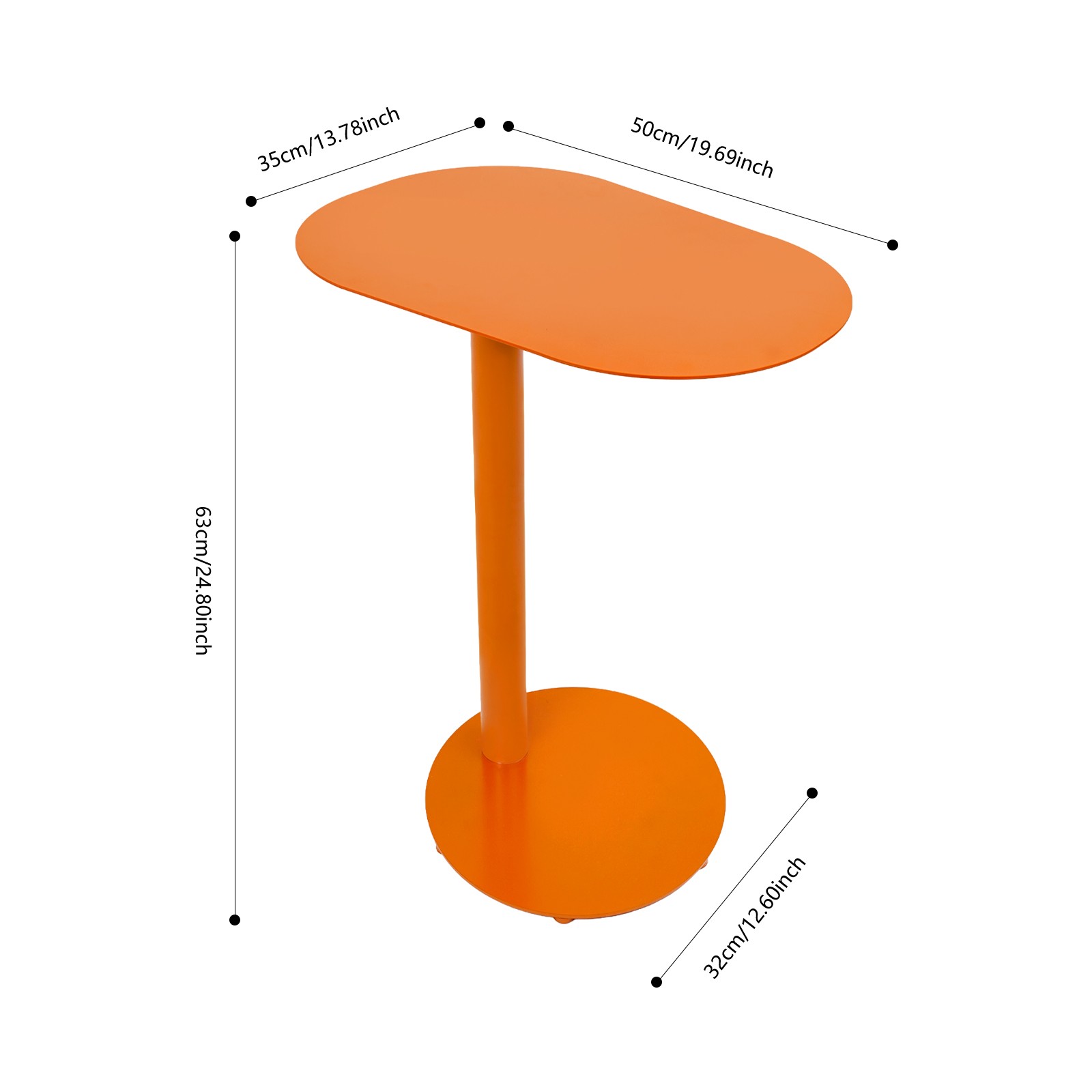 Metal Side Table, Modern Side Table, Modern C-Shaped Side Table