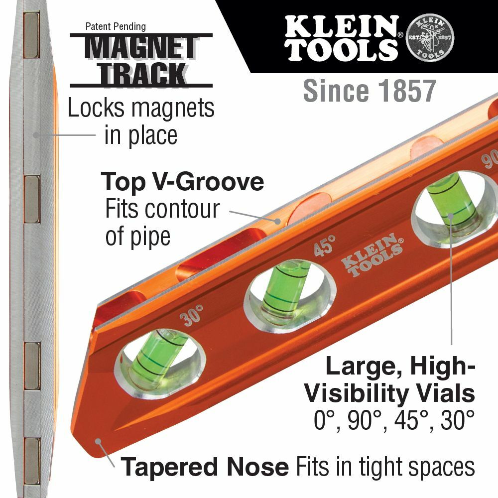 Klein 935RB Torpedo Billet Level, Rare Earth Magnet