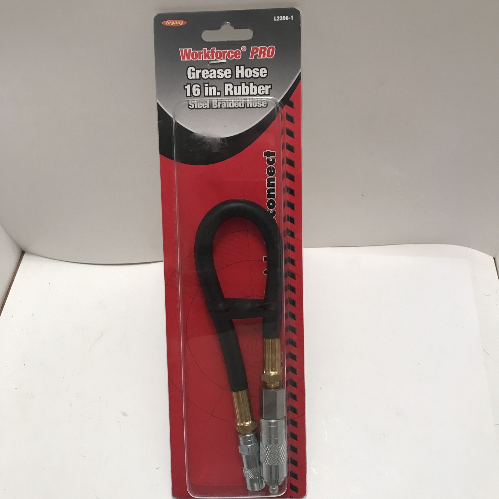 Legacy Rubber Grease Hose 16”, L2206-1 , New  Steel Braided, 3,000 Psi, USA Made