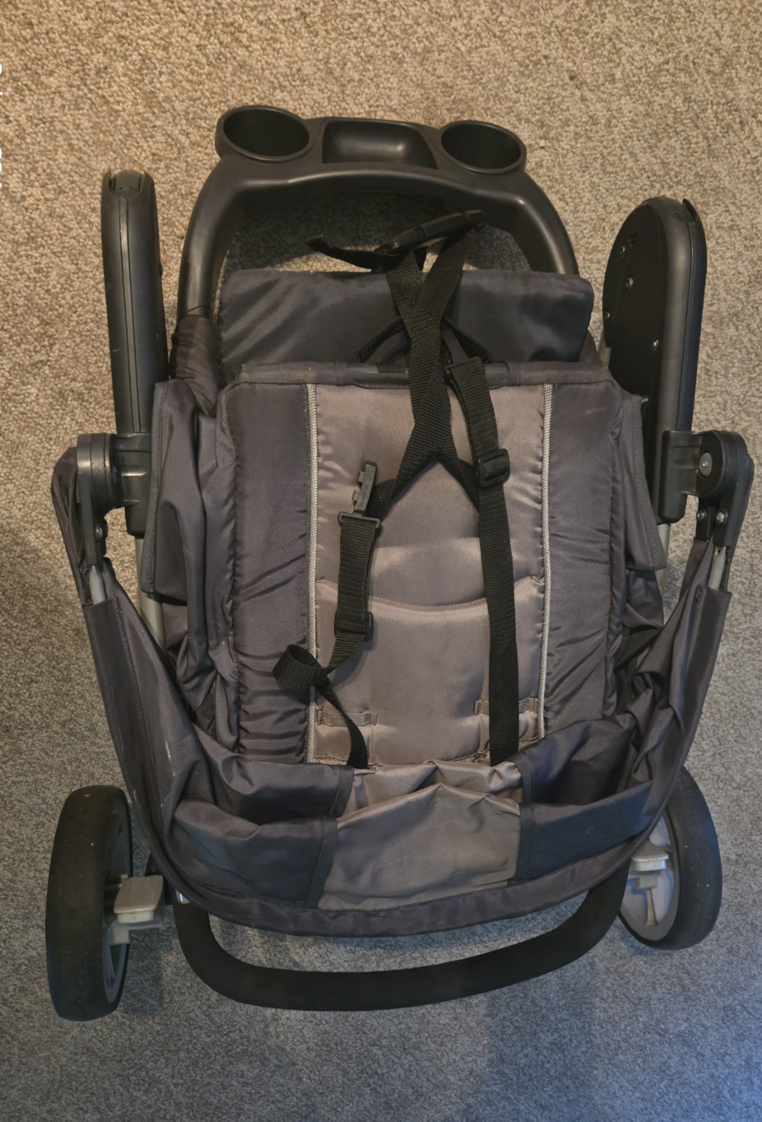 Chicco Viaro Stroller Lightweight Quick Fold Graphite EUC 3 wheel Baby Travel
