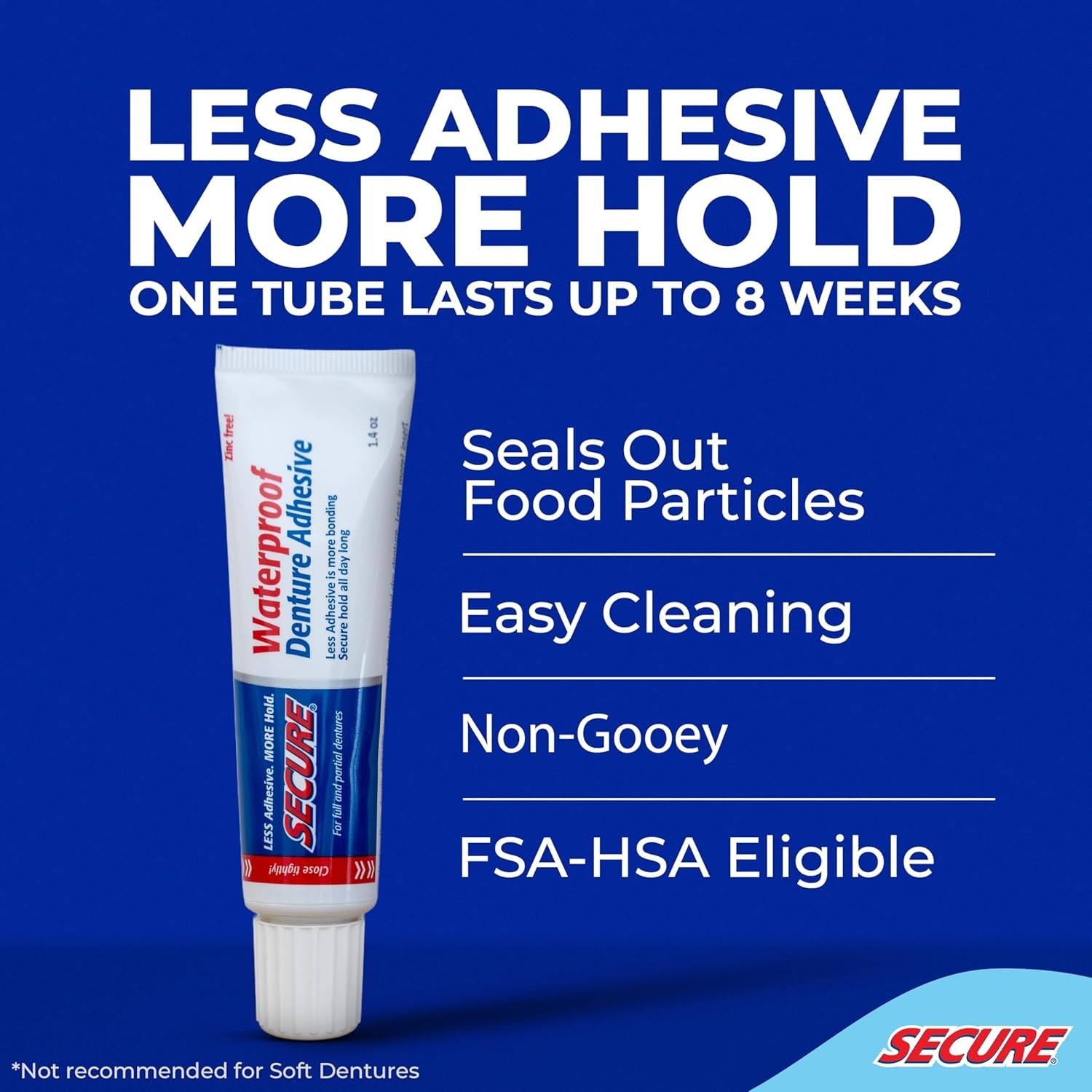 Denture Adhesive Waterproof 1.4 oz