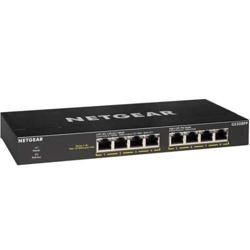 Netgear GS308-300PAS 8PORT GIGABIT ETHERNET UNMANAGED SWITCH