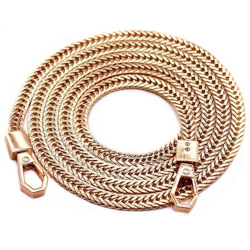 Iron Flat Chain Strap Purse Chain Straps Handbag Chains Shoulder 39.4" Gold