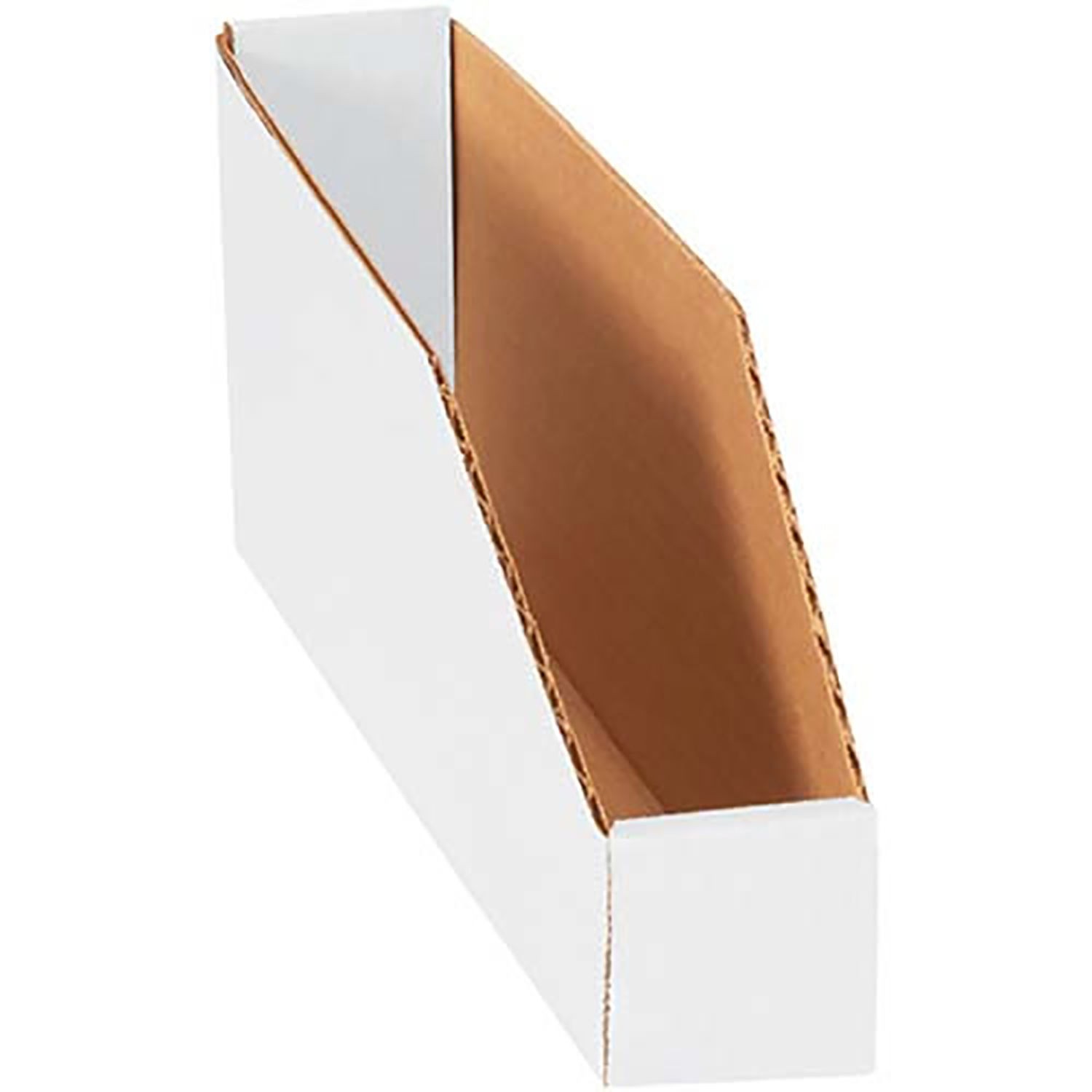 Open Top White Corrugated Bin Box 2" x 12" x 4-1/2" Lot of 50