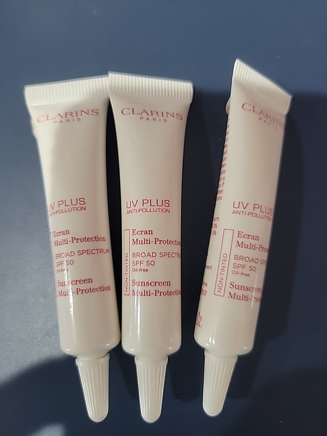 5-PACK Clarins UV Plus Anti-Pollution Ecran Sunscreen SPF 50, 0.3 oz 10 ml NWOB