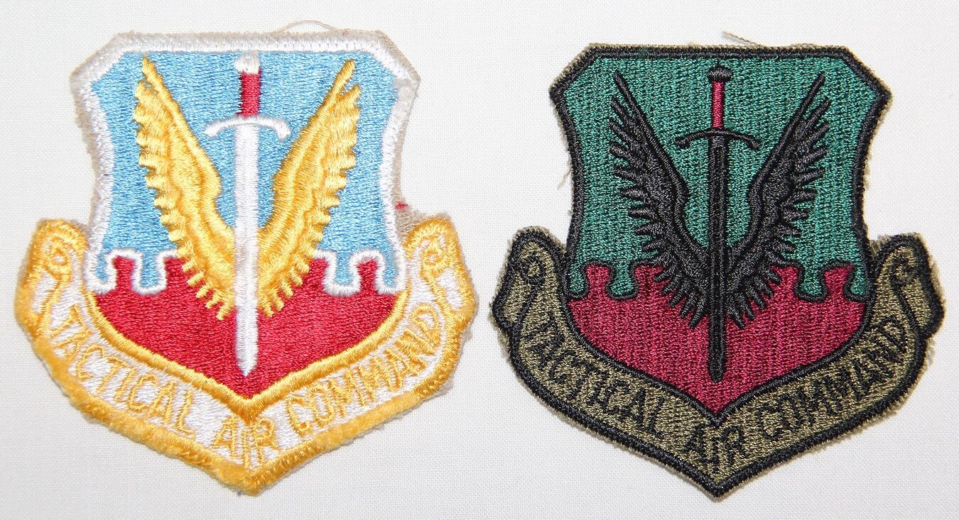 ORIGINAL U.S. AIR FORCE TACTICAL AIR COMMAND PATCHES, FULL COLOR & SUBUED
