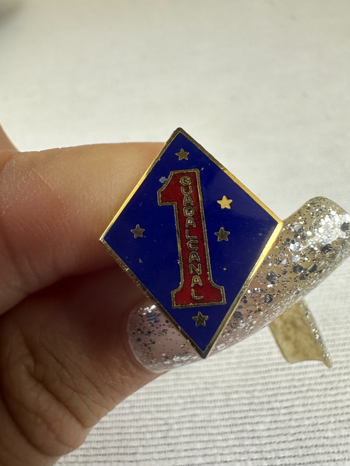 VTG Original Collectible USA USMC Marine Corps 1st Marine Division Military Pin