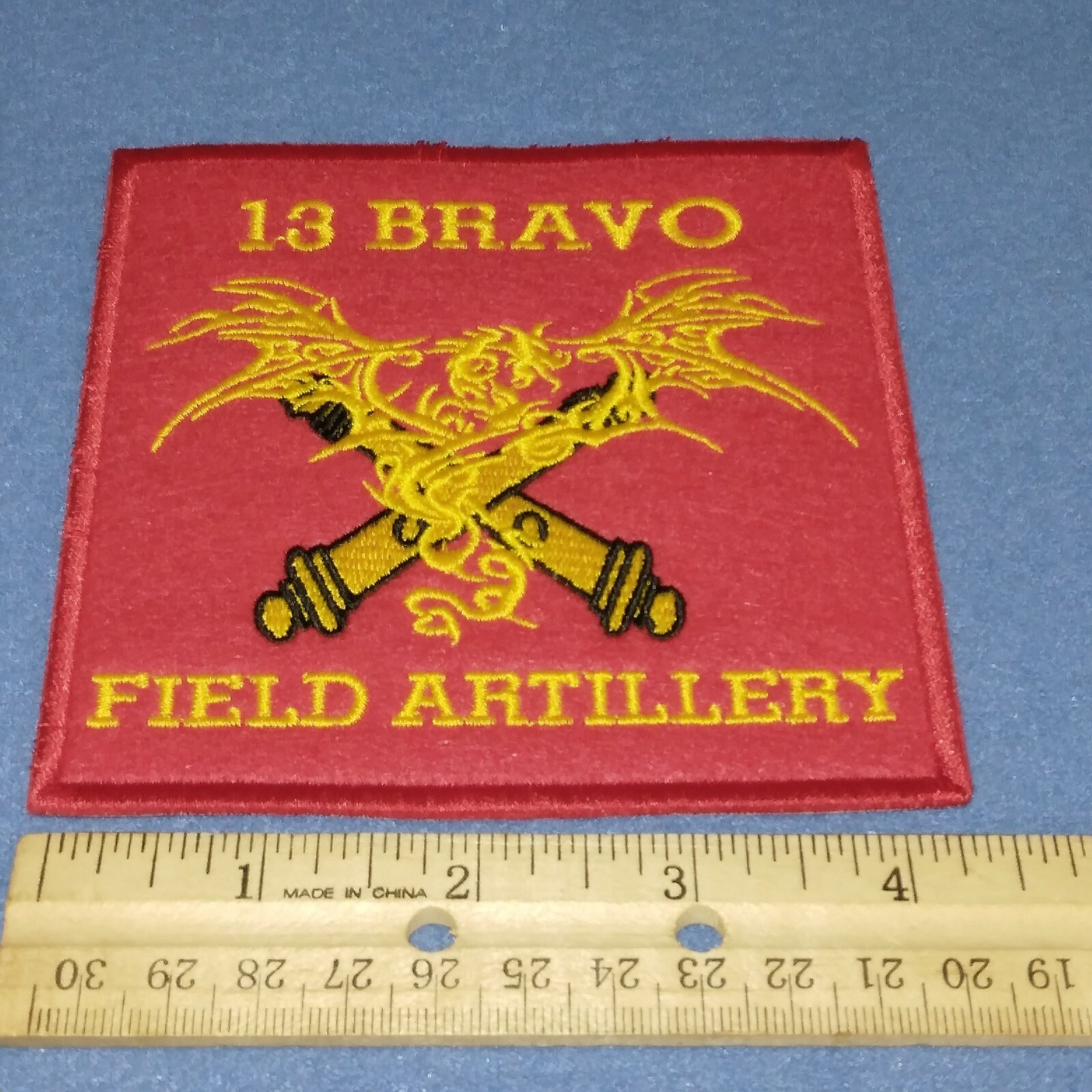 13 BRAVO - FIELD ARTILLERY PATCH - MINT - 4 INCH