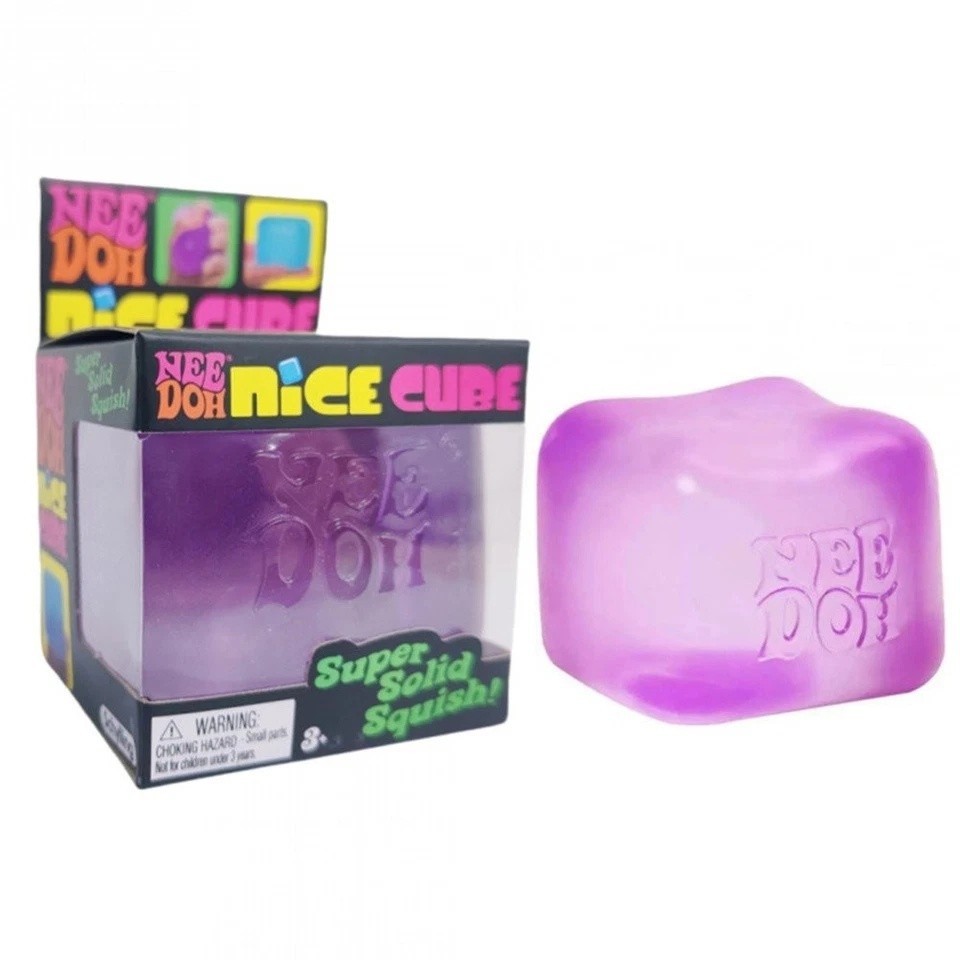 Nee Doh Nice Cube Super Solid Squish! - Blue Purple Pink - Brand New! US