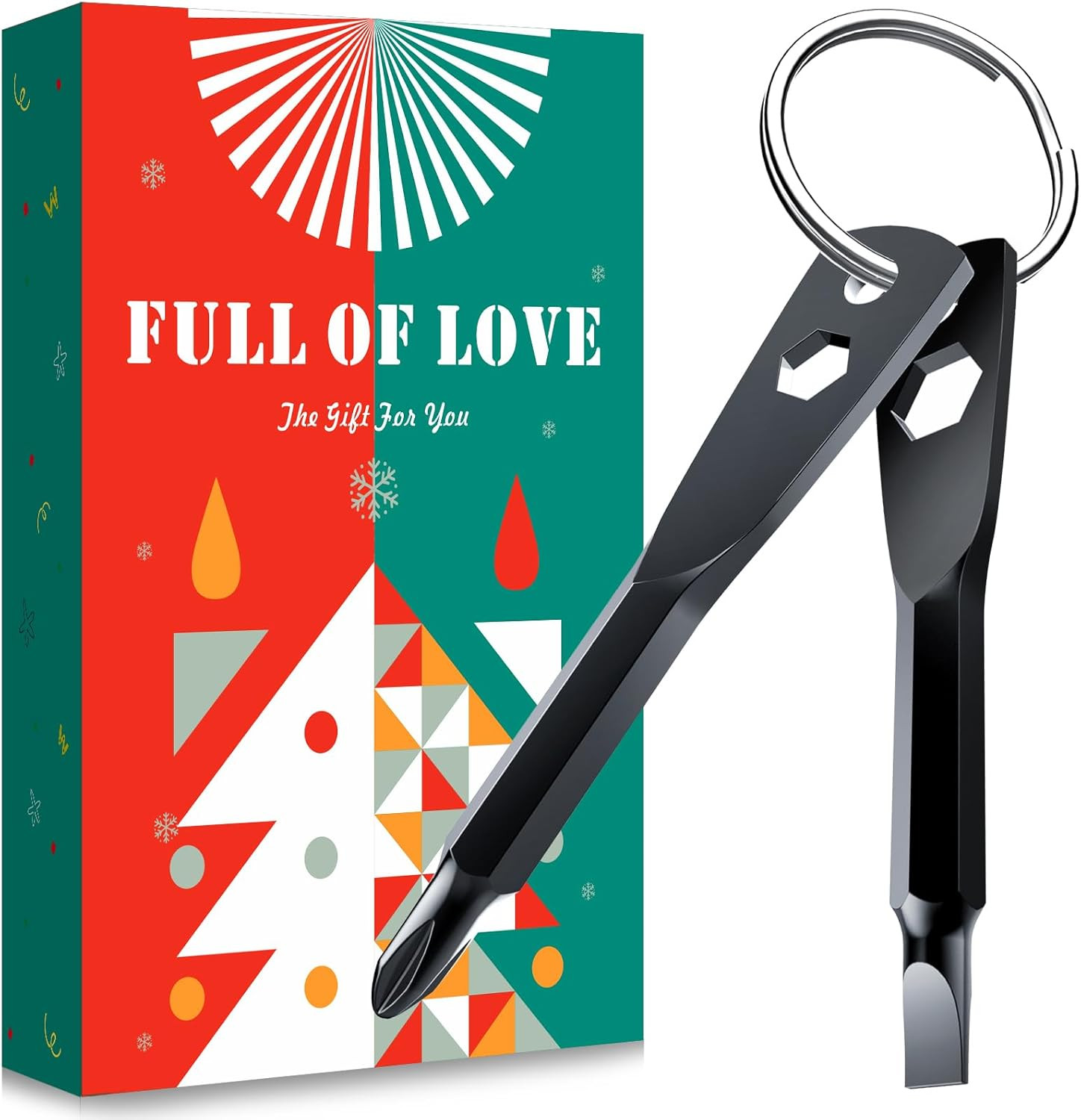 Llavero Destornillador 4 en 1 Regalo Hombre Navidad Phillips Ranura Hexagonal