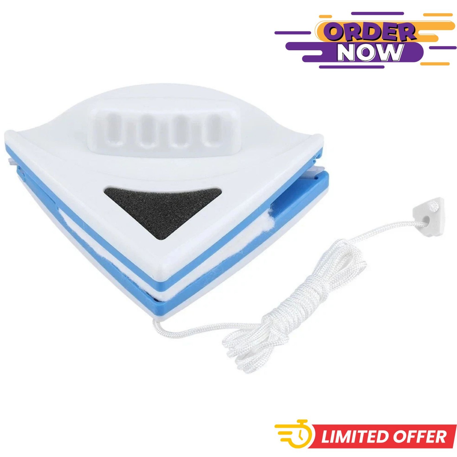 LT Triangle Shape Double Sided Magnetic Window Cleaner Glass Wiper Cleaning Tool