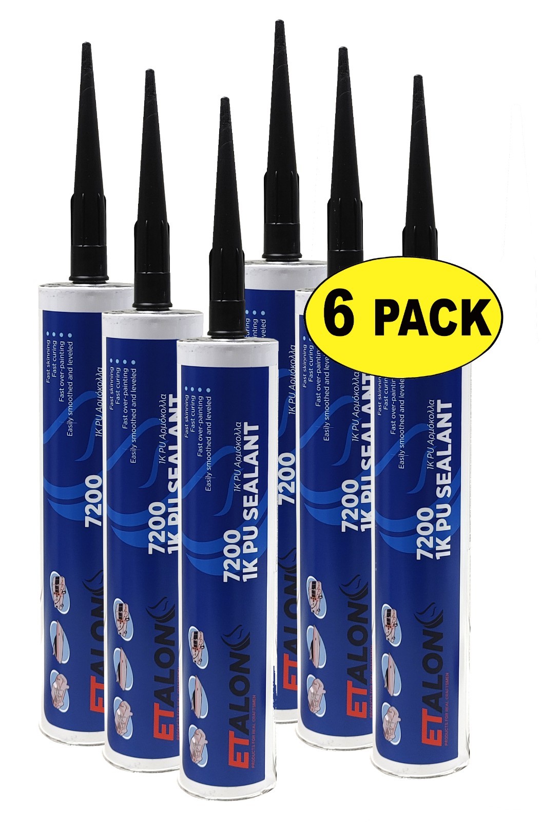 ETALON ET-PU-7200B BLACK SEAM SEALER 310ML CARTRIDGE-FREE SHIPPING! (6/PACK)
