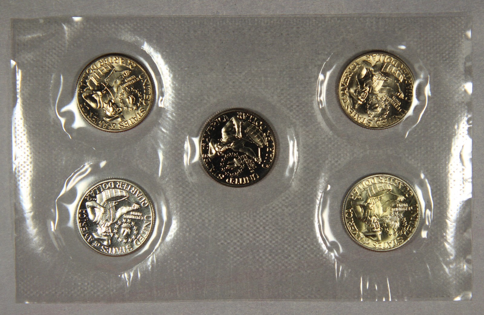 All (5) Bicentennial Quarters 1976 P D S Silver Unc S Proof S Silver Proof
