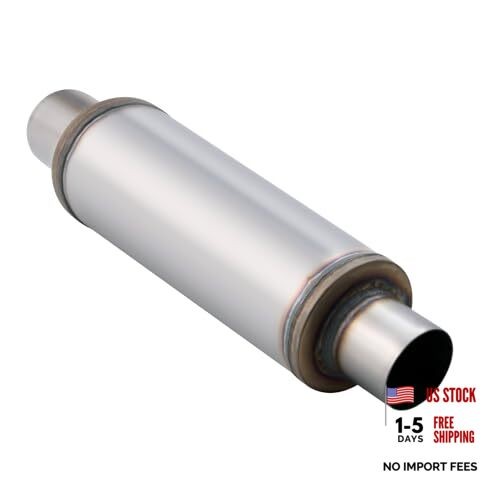 2.25 Inch Exhaust Muffler, 2.25" 2.25" Inlet 20" Overall Length(4.5" wide)