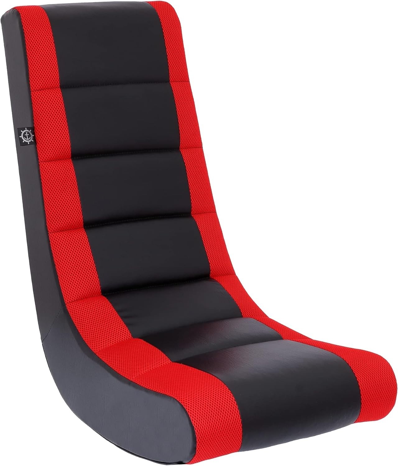 Kids Video Rocker Gaming Chair PU Leather Mesh Black Red