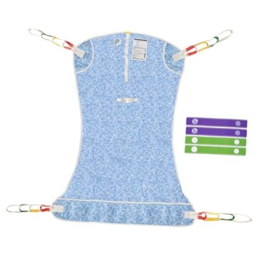 Universal Full Body Patient Lift Sling with Warm & Medium Blue Branch Pattern