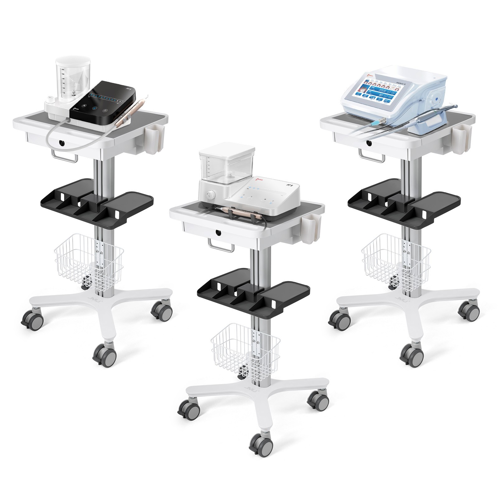 Dental Multi-Function Trolley Cart 40LBS Load Standard 360° Lockable Wheels