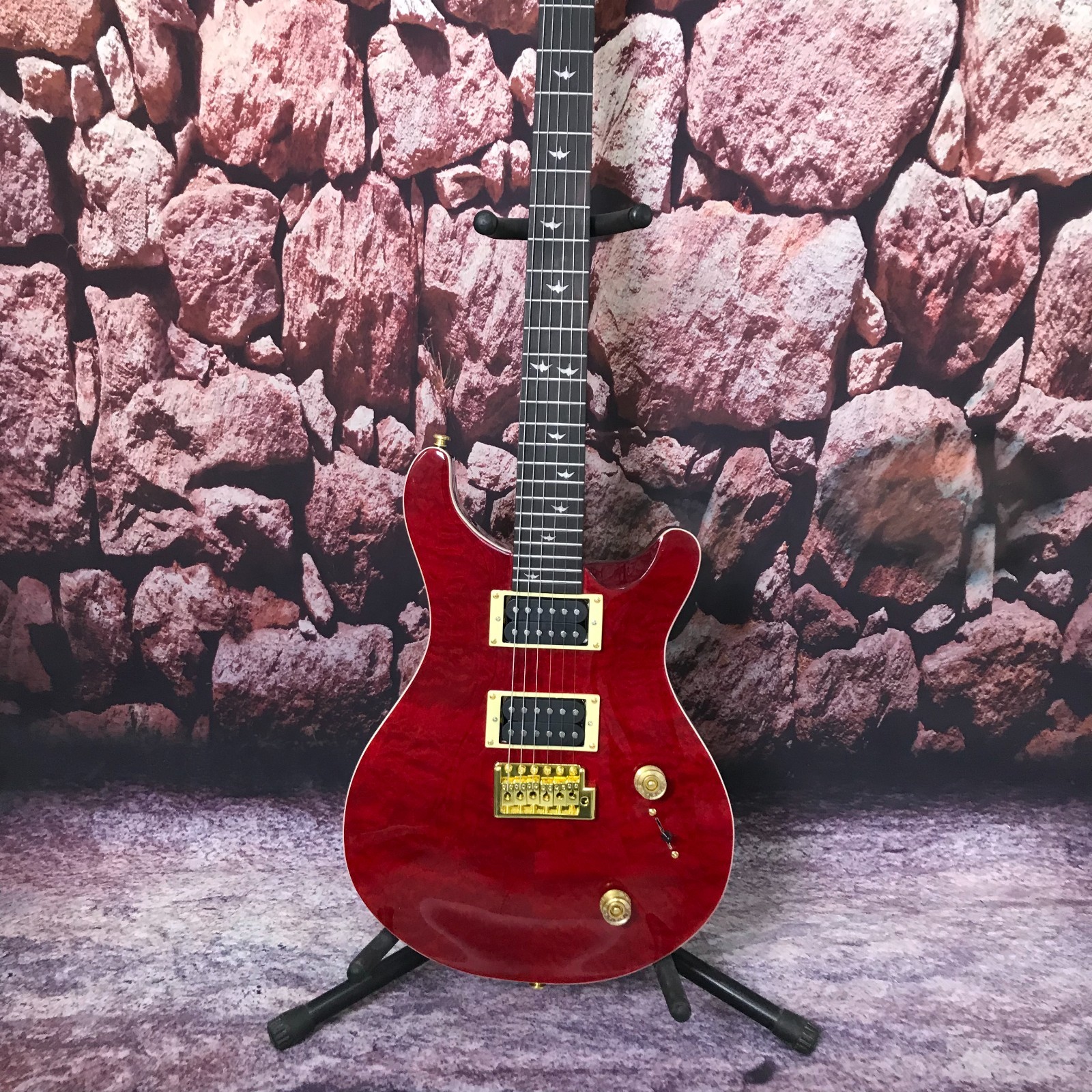 High-end custom electric guitar red color tremolo system Fast delivery
