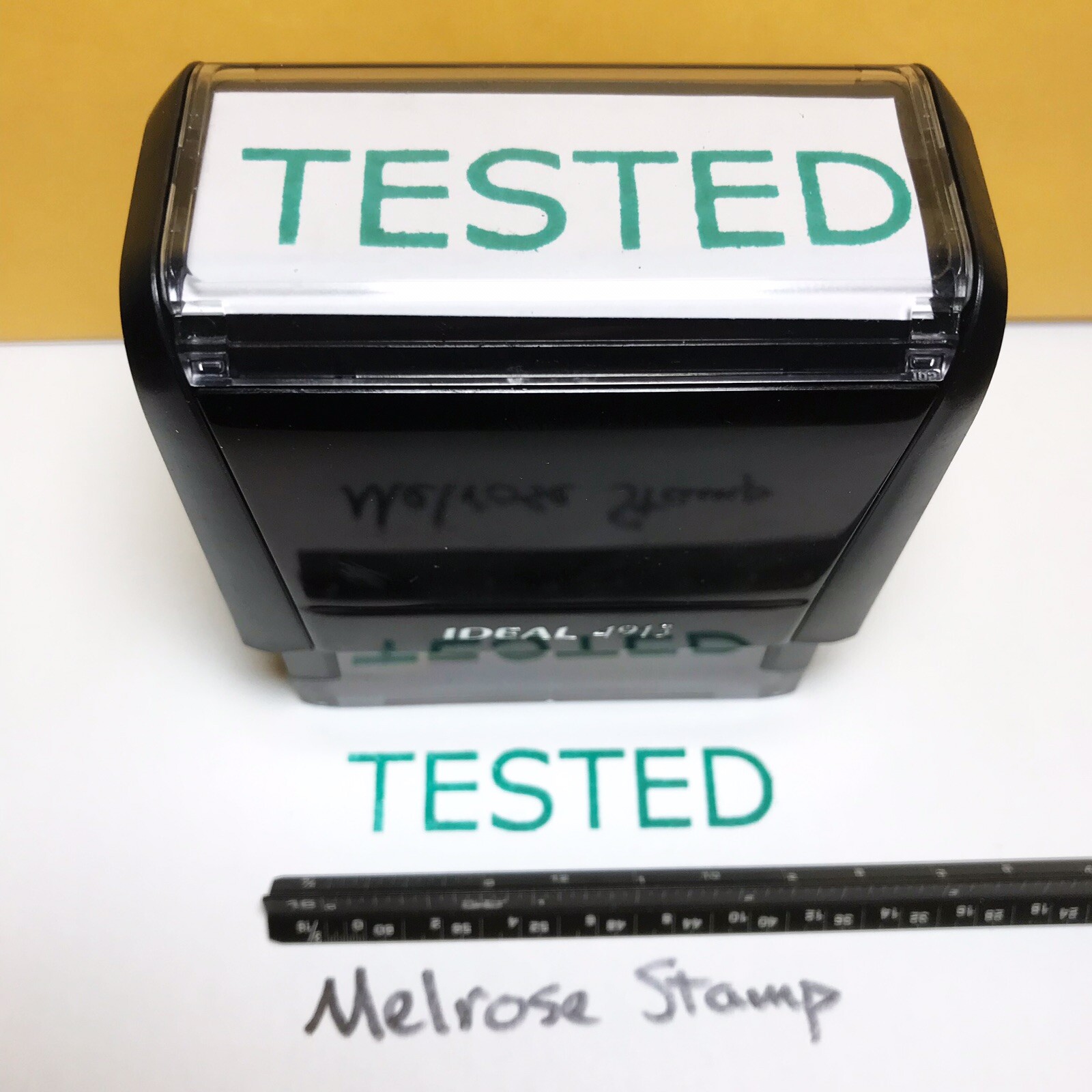 Tested Rubber Stamp Green Ink Self Inking Ideal 4913
