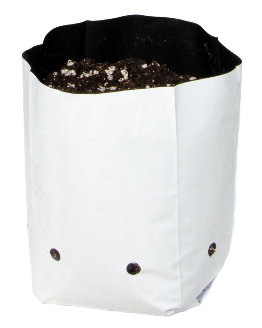 Hydrofarm WHT/BLK 0.5 Gallon Grow Bags 30PK    2 Pack. 60 Total