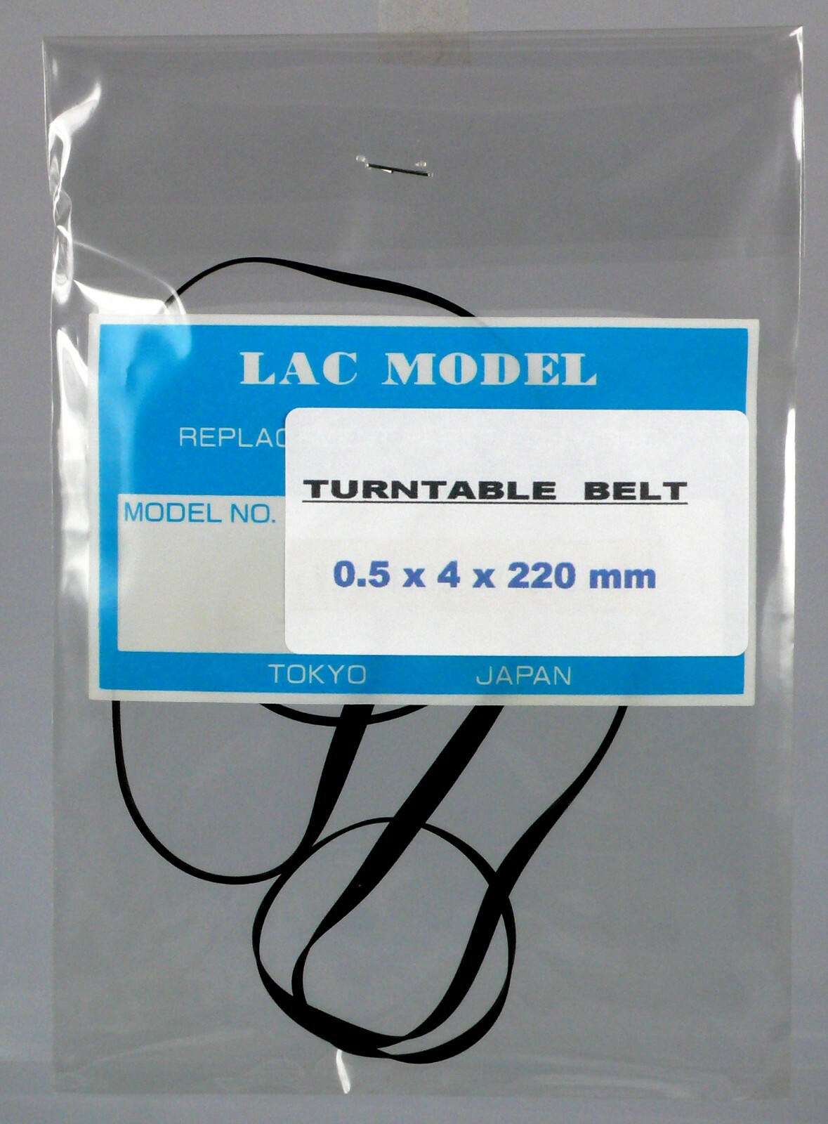Turntable Belt : Diameter A = 220 mm x Thickness B = 0.5 mm x Width C = 4 mm