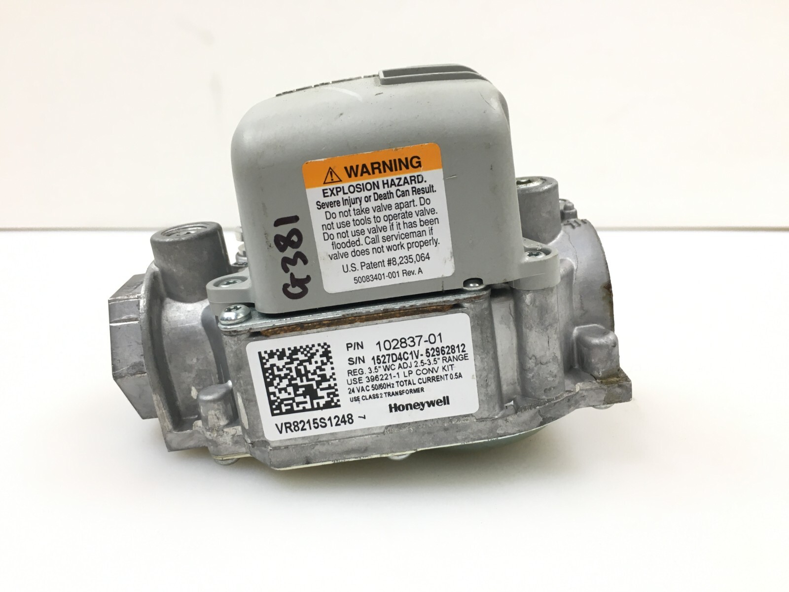 Honeywell VR8215S1248 Furnace Gas Valve Goodman 102837-01 used #G381