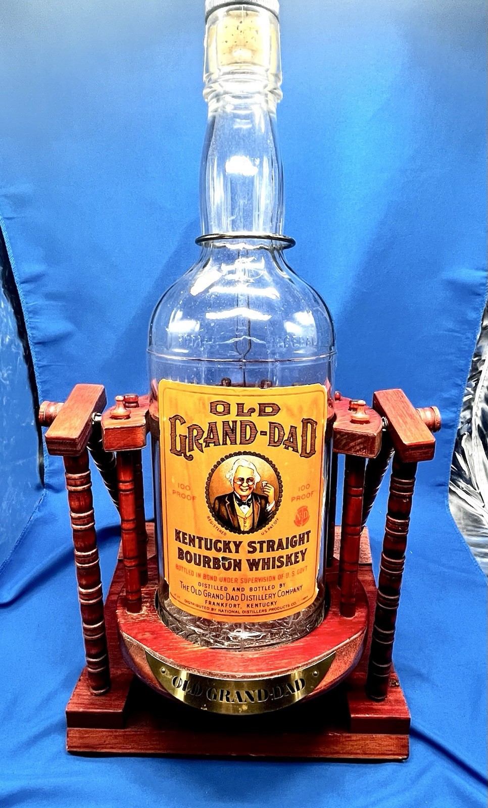 Vintage Old Grand-Dad Kentucky Straight Bourbon Whiskey Bottle & Display 24”