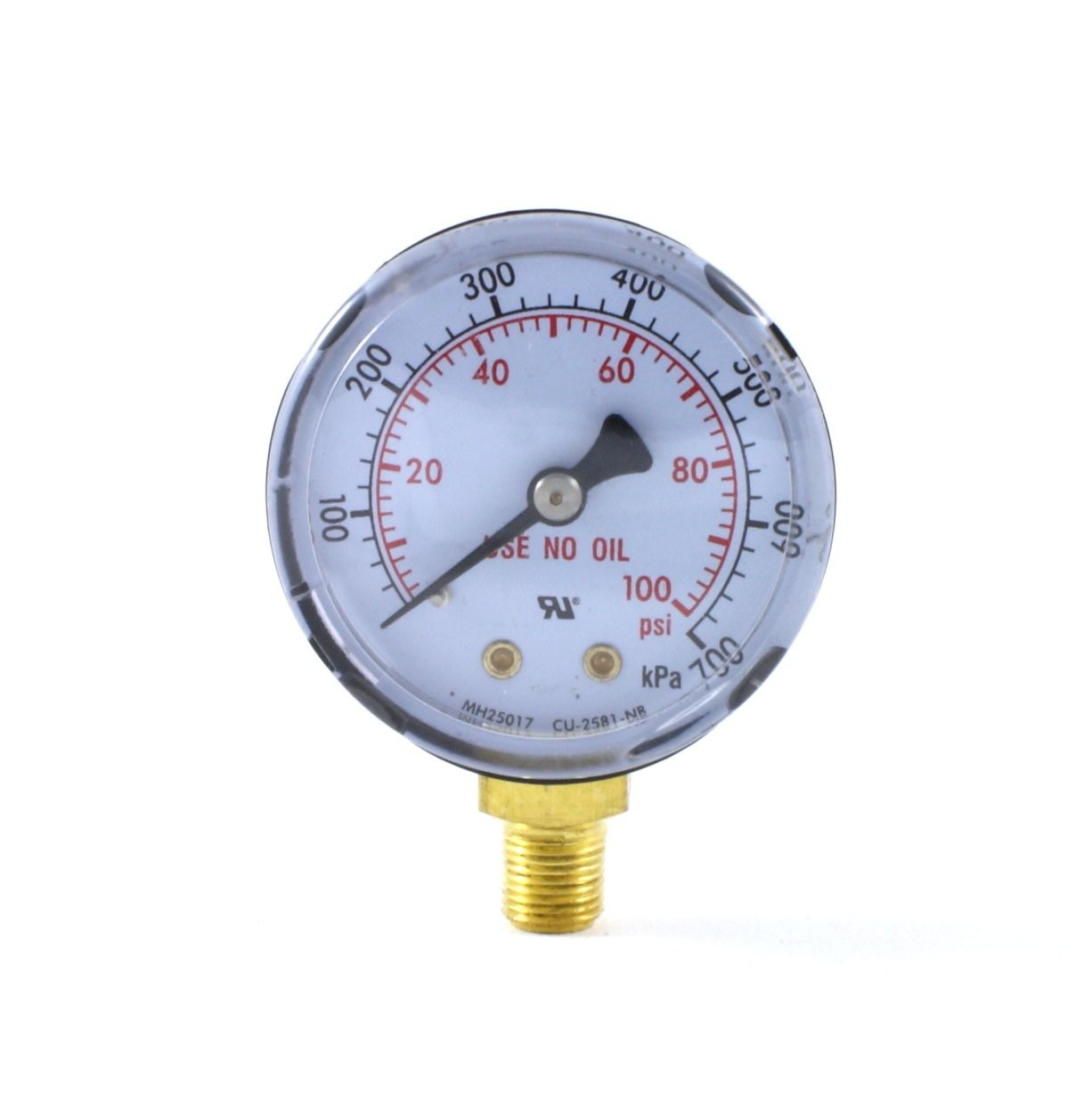 SÜA - Low Pressure Gauge for Oxygen Regulator 0-100 psi - 2 LDP - Low, Black