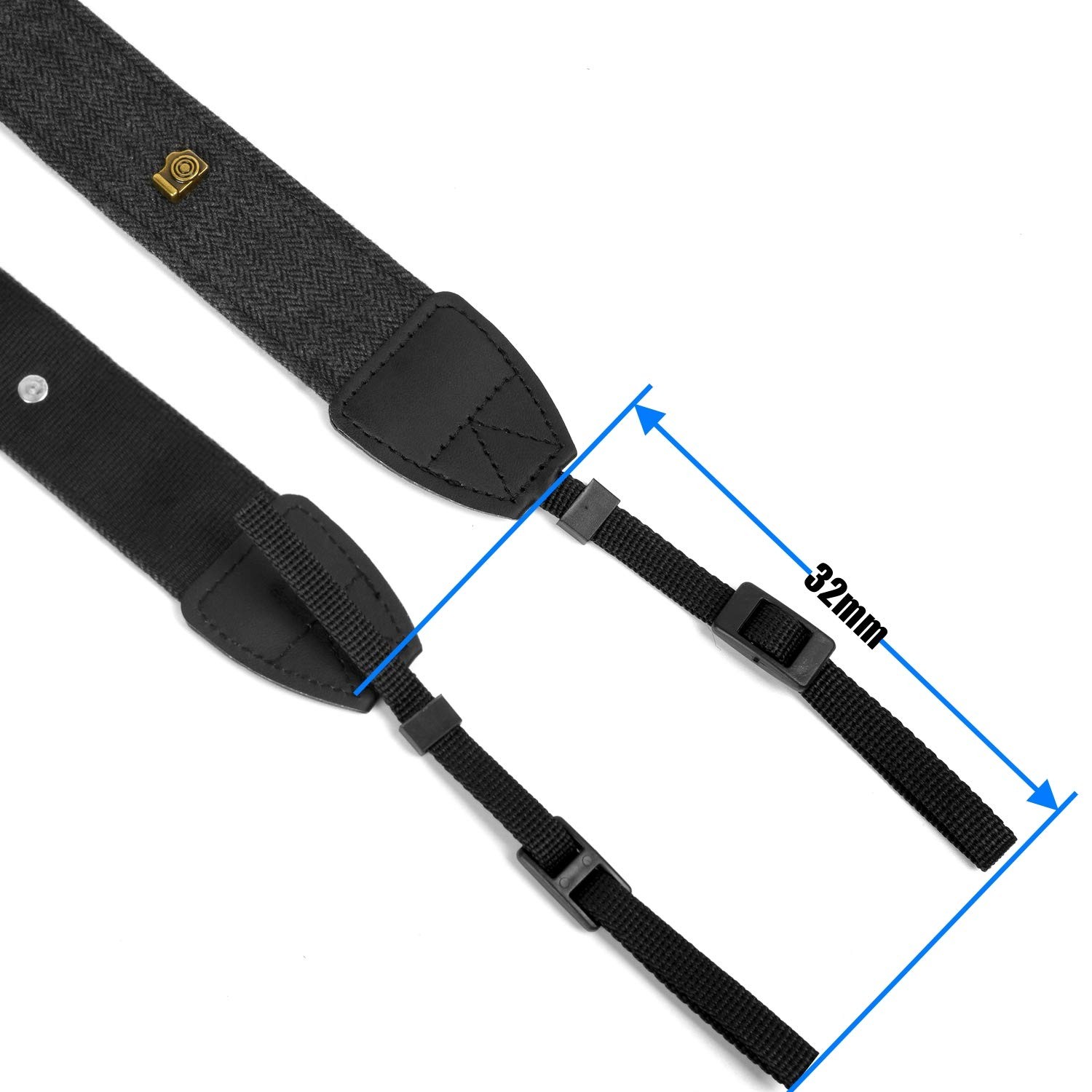 WANBY Camera Canvas Neck Shoulder Strap with Quick Black, Black