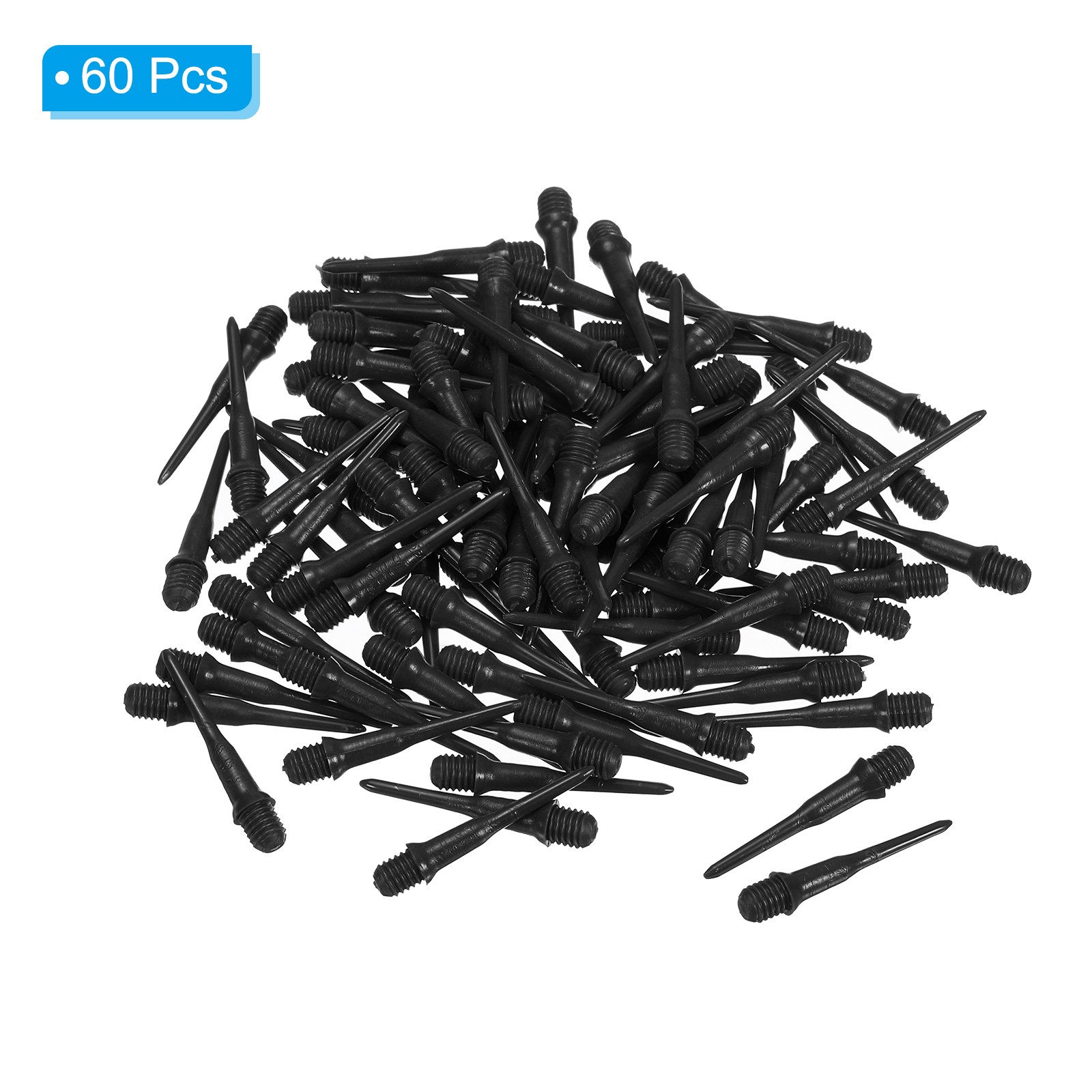 Plastic Dart Tips, 60 Pack 2BA Thread Soft Dart Tips Dart Accessories, Black