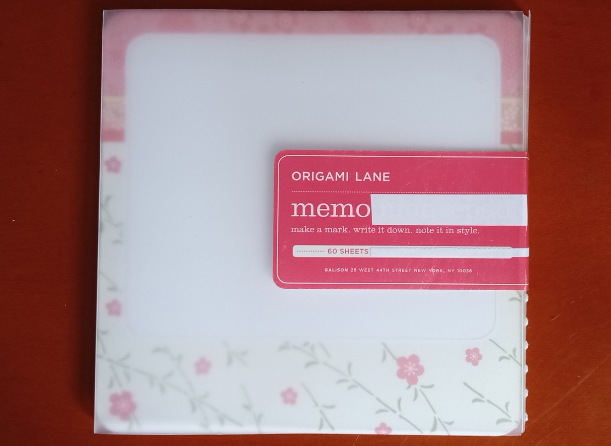 60 Sheet Memo Pad, 6.75" Square, Pink Flowers