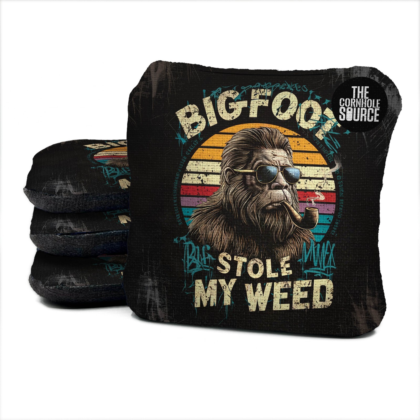Professional Cornhole Bags | Laser Cut - CNC Sewn | Slick and Stick - Set of 4
