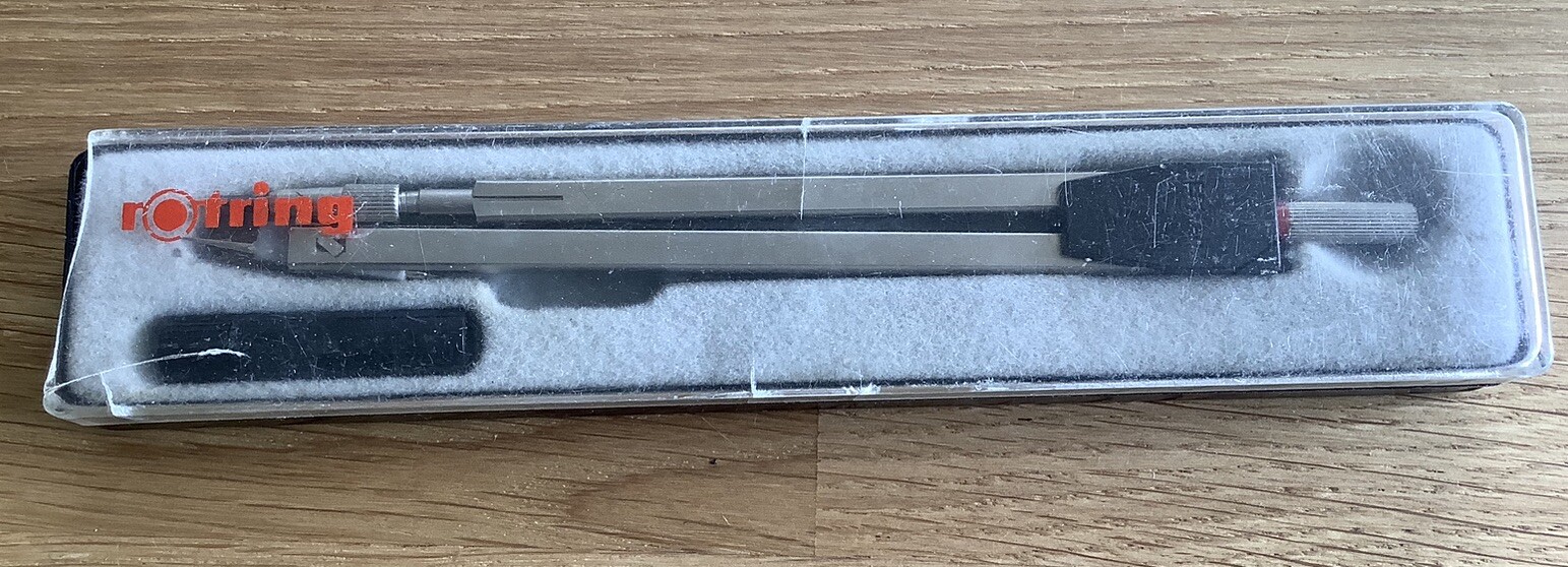 Vintage Rotring Compass In Original Case